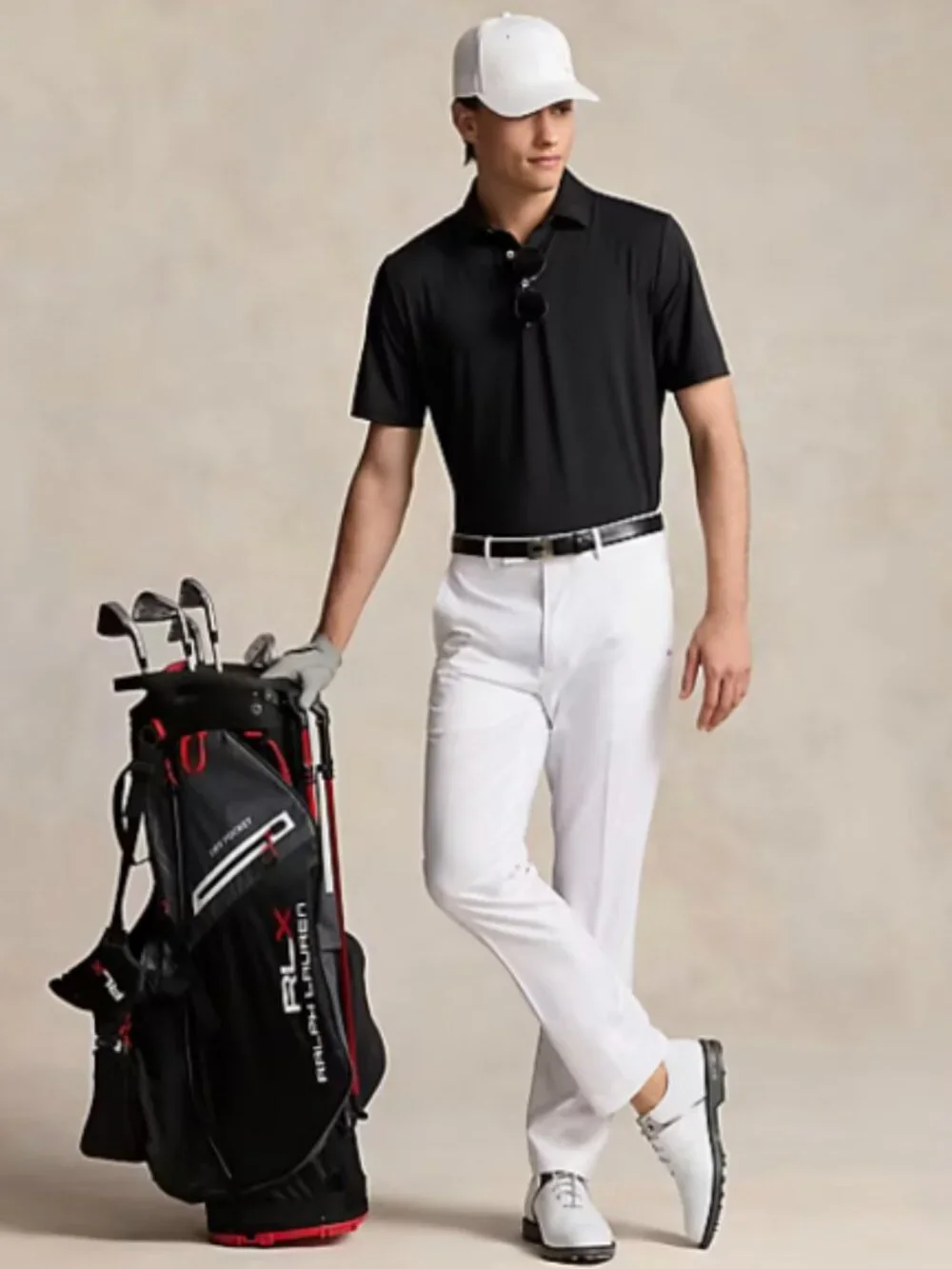 NEW RLX RALPH LAUREN Classic Fit Performance Polo Shirt Short Sleeve Black M